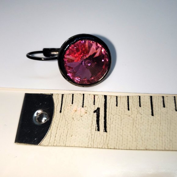 Rose Pink Drop Dangle Earrings - Picture 6 of 6